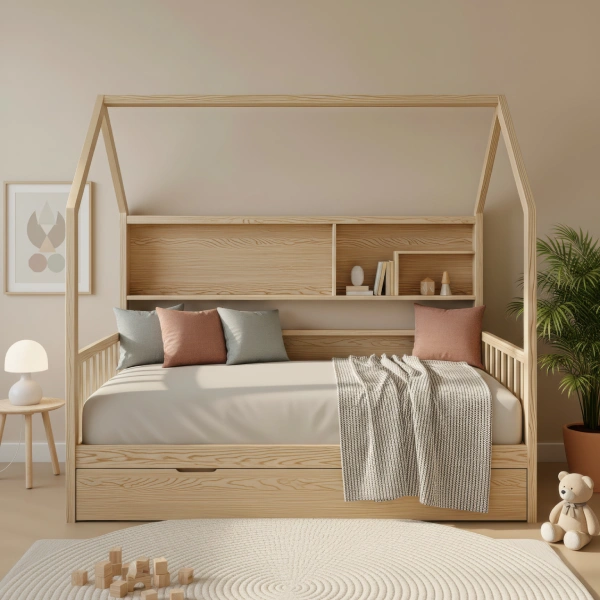 Classic House Bed with Storage & Shelving